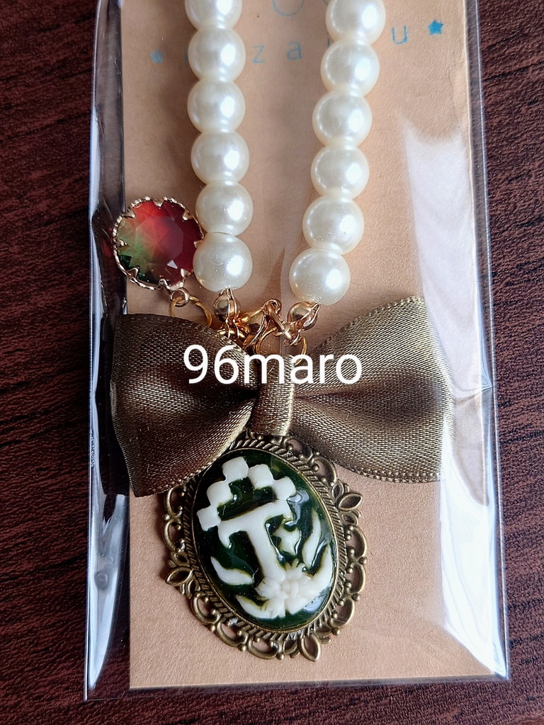 ①カメオ風⚪️パールバッグチャーム(宇髄、煉獄、炭治郎イメージ)