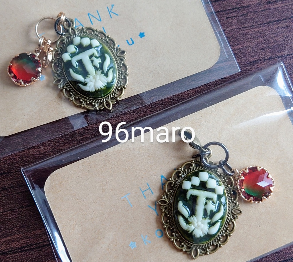 ④カメオ風チャーム装飾土台(煉獄さん、炭治郎イメージ)