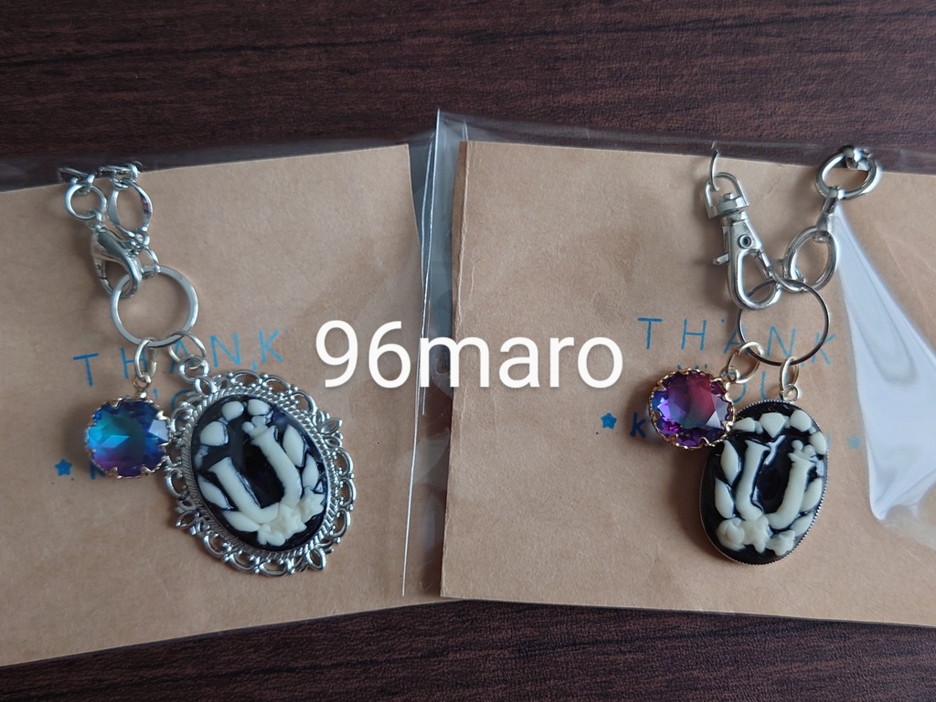 ③カメオ風チェーンバッグチャーム(💎宇髄さん/🎴炭治郎)