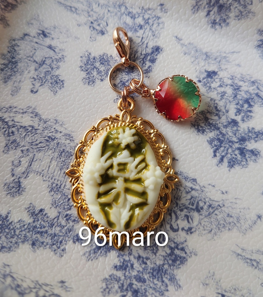 ⑬💚可楽イメージカメオ風チャーム(装飾土台)