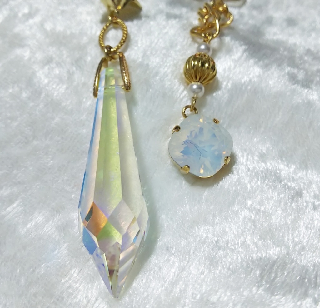 刀剣乱舞 鶴丸国永イメージ 鶴のクリスタルイヤリング