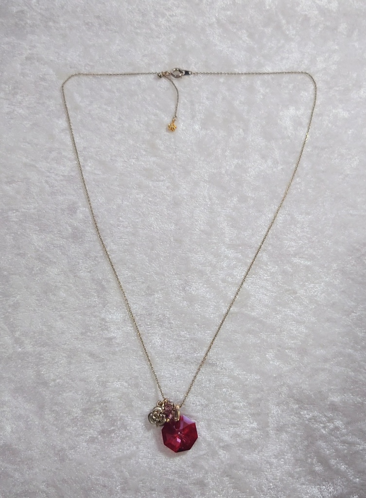 レッドローズのスライドチェーンネックレス