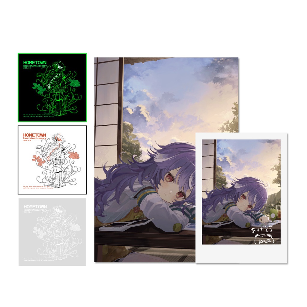 kaza1stAnniversary postcard+photo+sticker3[black.white.clear]サイン付き