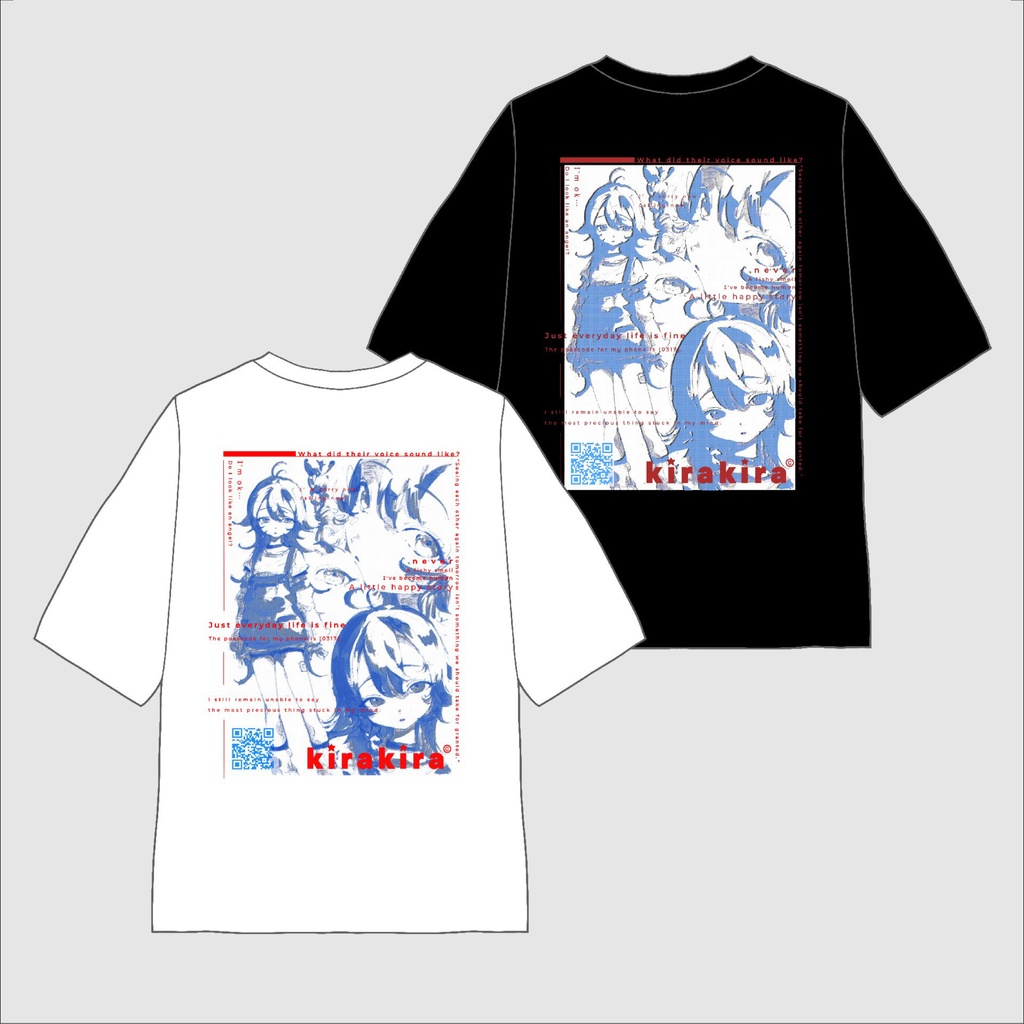 〖kaza danchi 2026SS〗kirakira Tshirt [ white・black ]