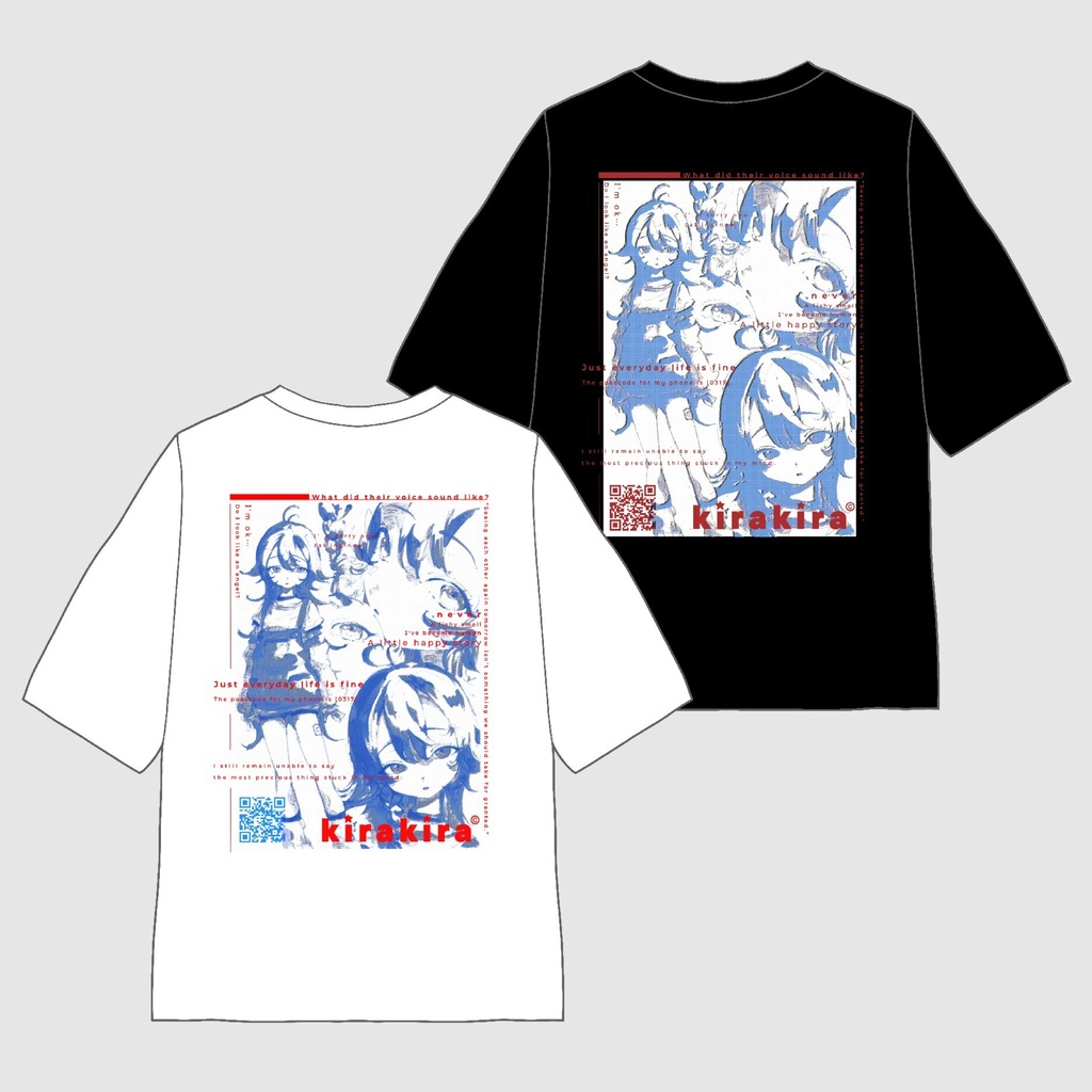 〖kaza danchi 2026SS〗kirakira Tshirt [ white・black ]