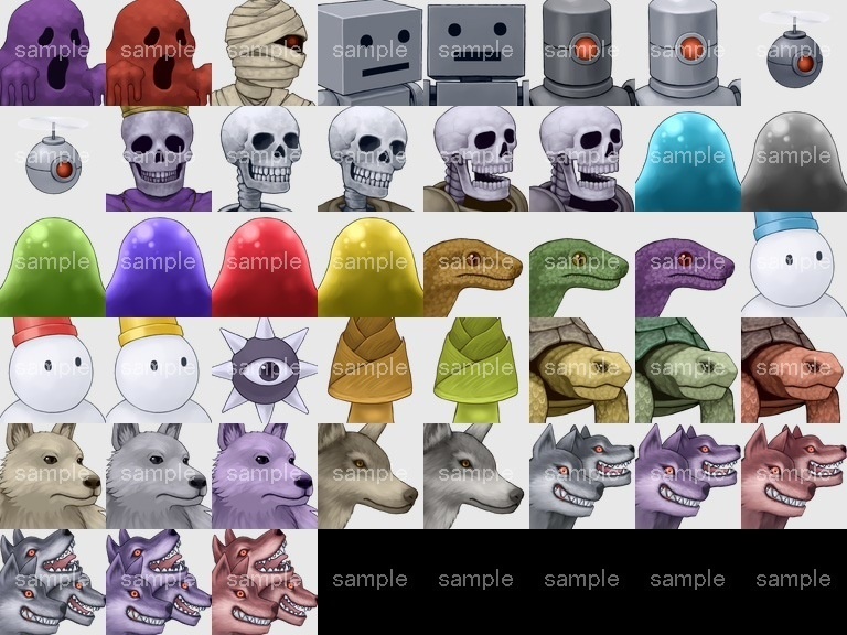 モンスター・動物 顔グラフィック素材集