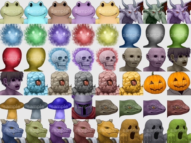 モンスター・動物 顔グラフィック素材集