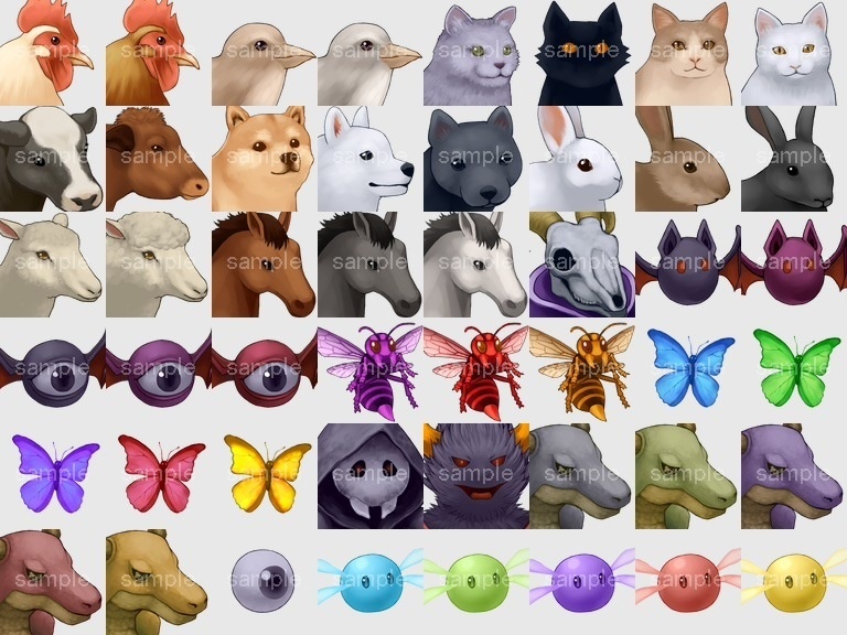 モンスター・動物 顔グラフィック素材集