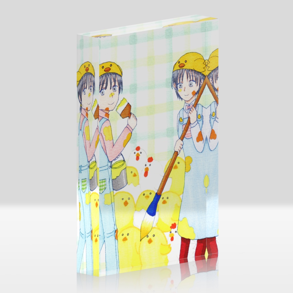 杉崎双子年賀状イラストアクリルブロック