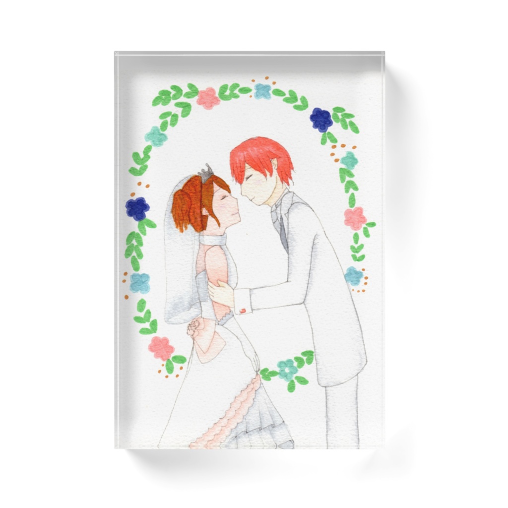 ビオレニウェディングイラストアクリルブロック