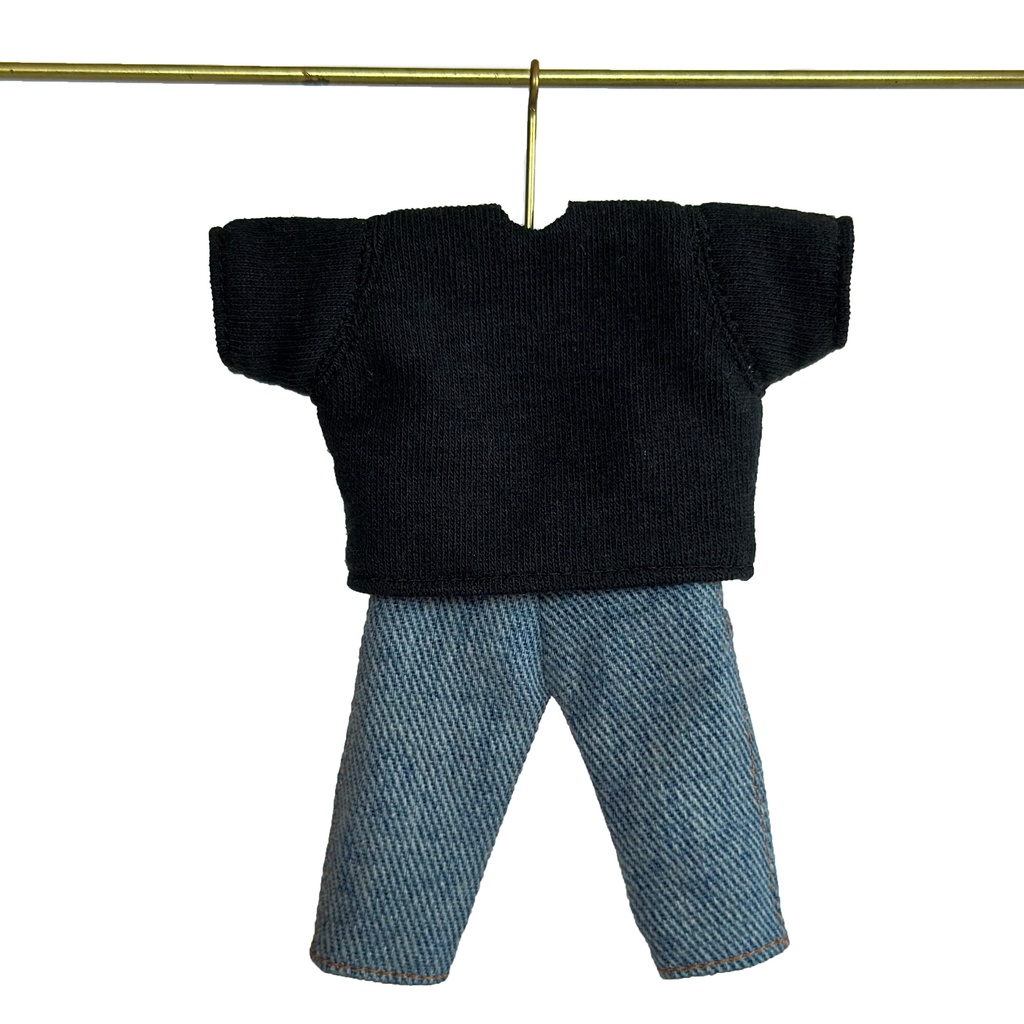 【黒T×ブルーデニム】タックインTシャツセット