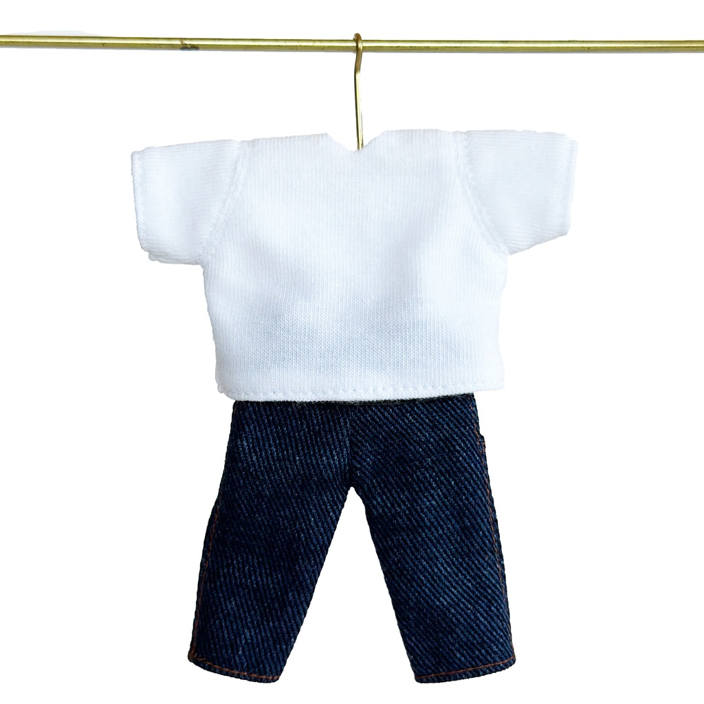 【白T×インディゴデニム】タックインTシャツセット