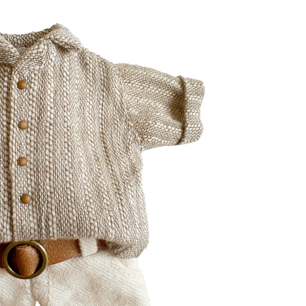 【ソフトブラウン】リネンタックインシャツセット