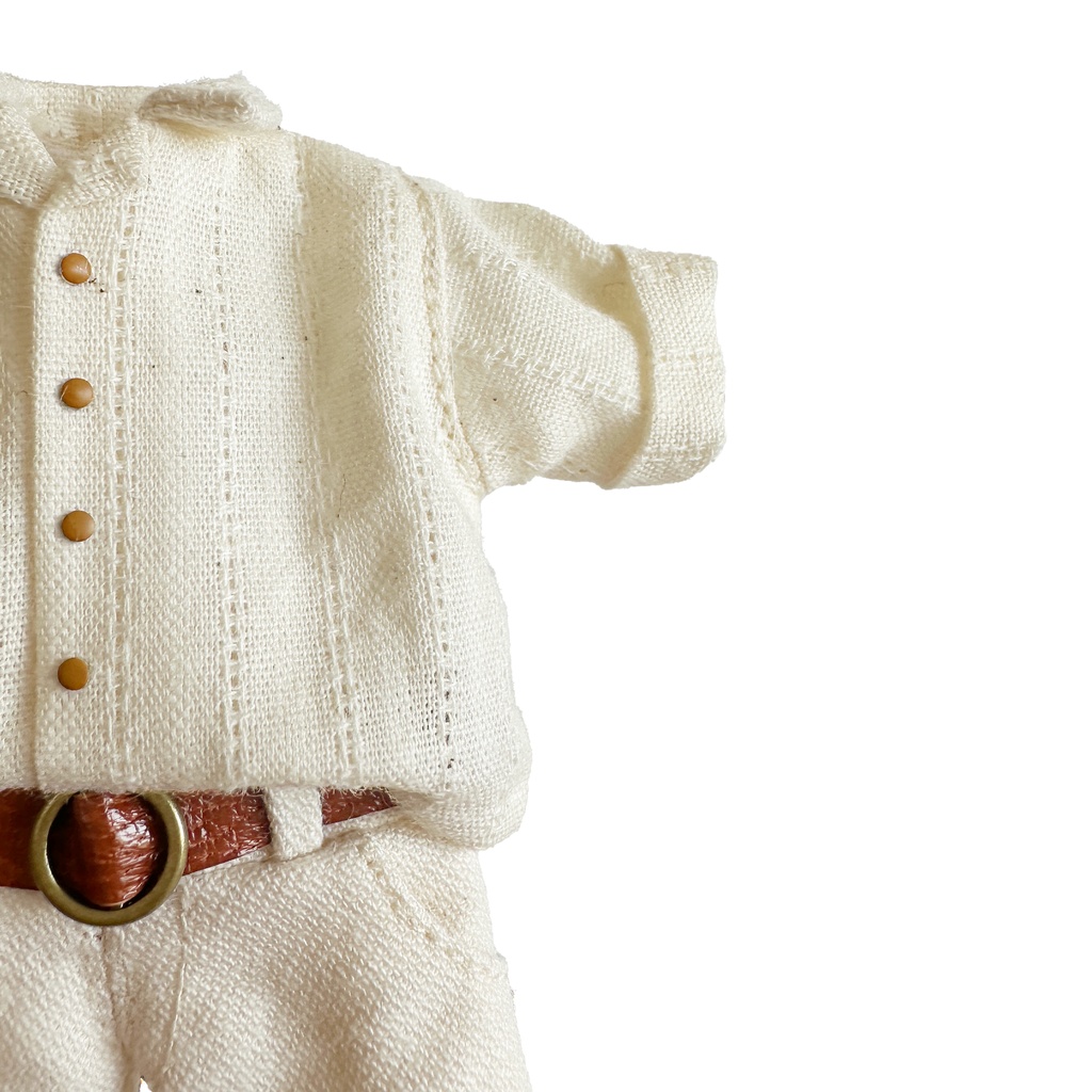 【ナチュラルアイボリー】リネンタックインシャツセット