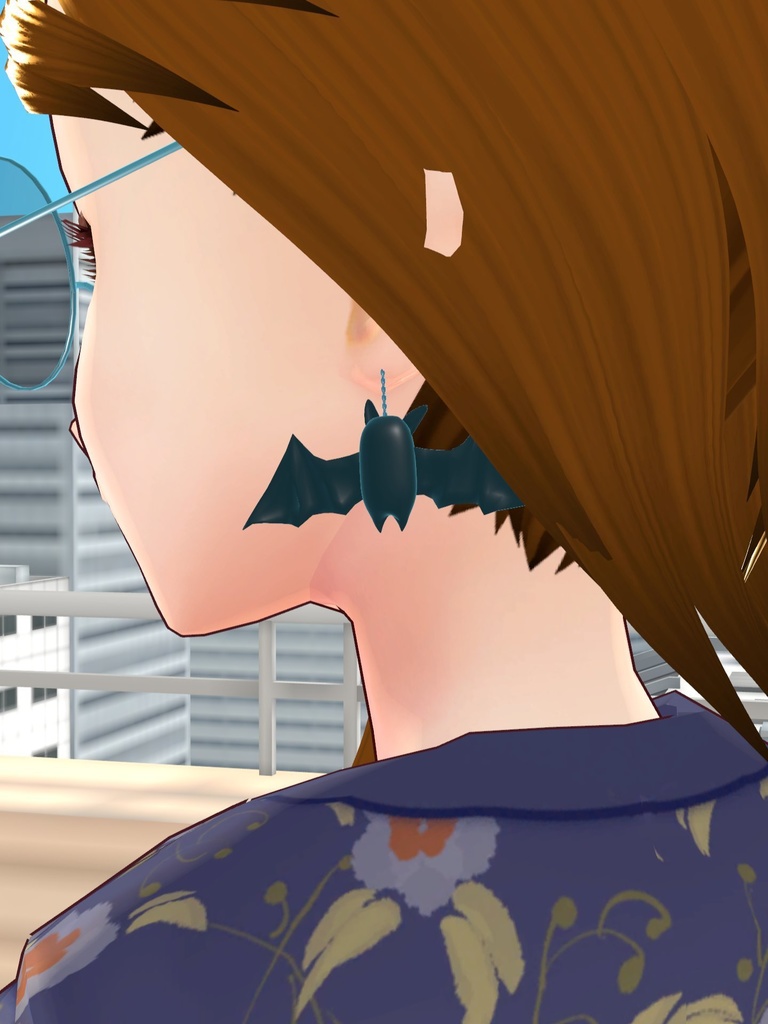 【3Dモデル】コウモリピアス 2020ハロウィン
