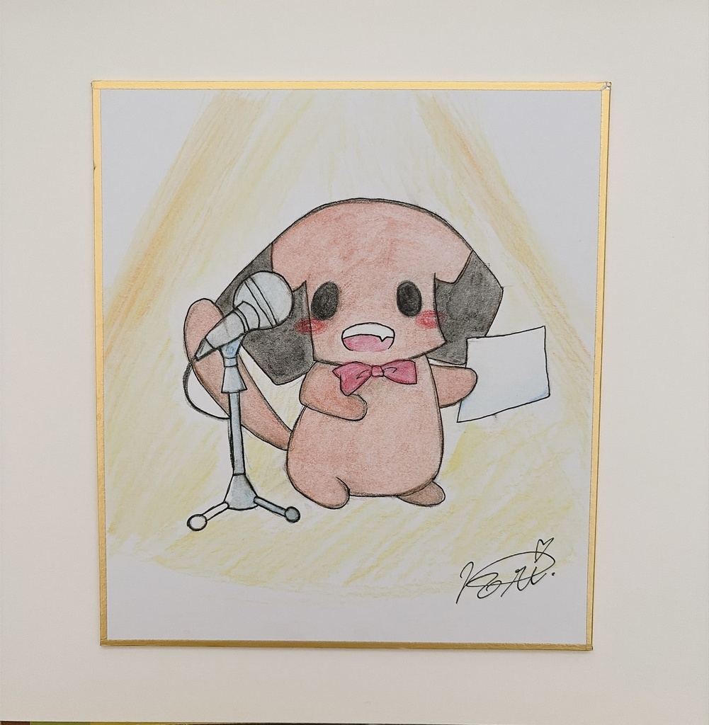 ありさか画伯シリーズ②｜スポットライトるー（原画／小色紙・1点もの）