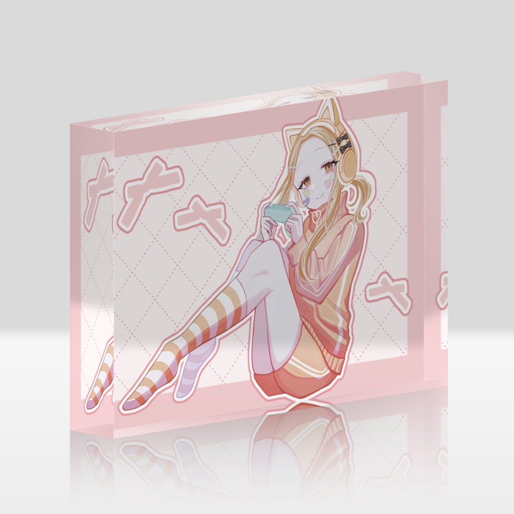 猫耳イヤホンアクリルブロック