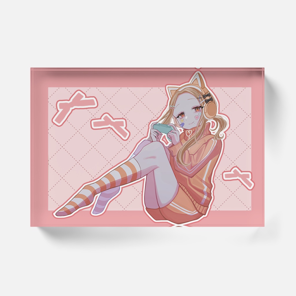 猫耳イヤホンアクリルブロック