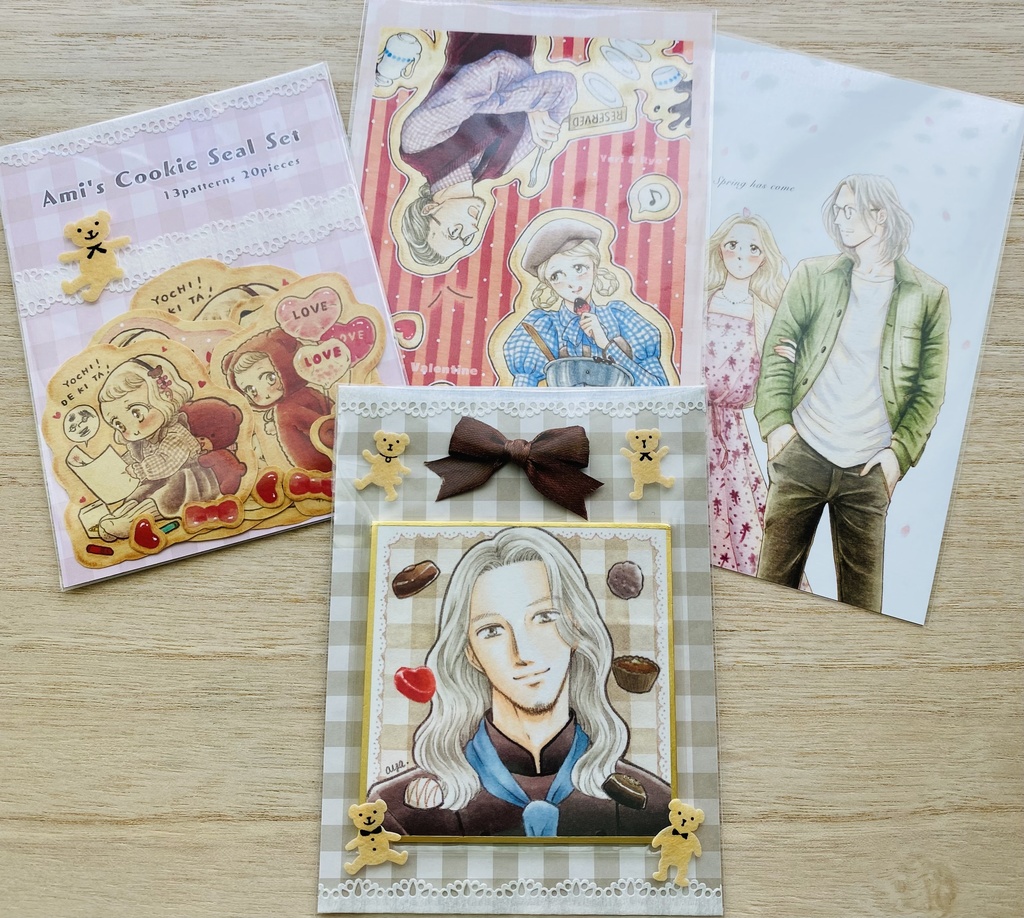 豆色紙原画&ポスカ&シールセット①