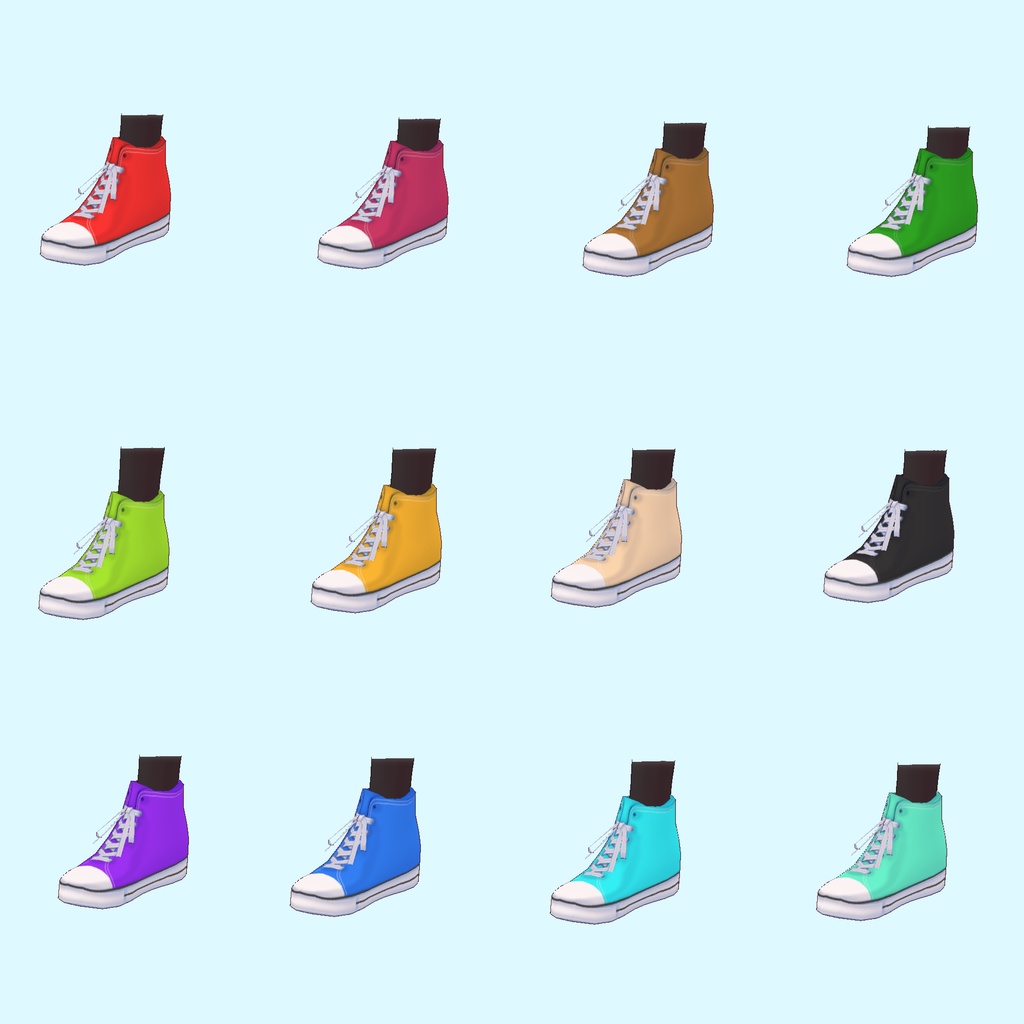 【無料】ハイカットシューズ用テクスチャ(12色+α)