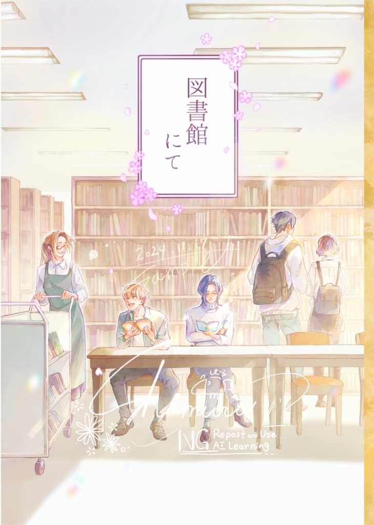 図書館にて
