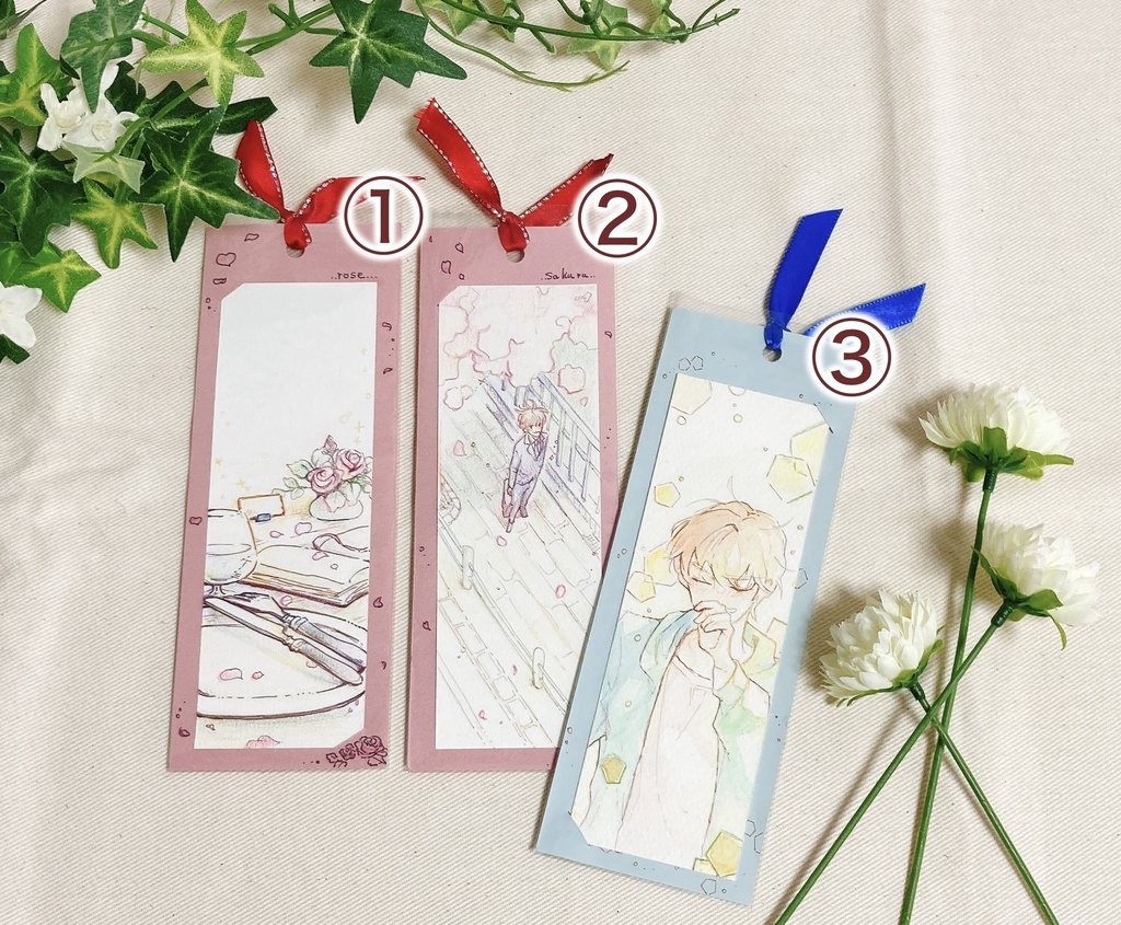 【原画】栞サイズ(透明水彩)(色鉛筆)