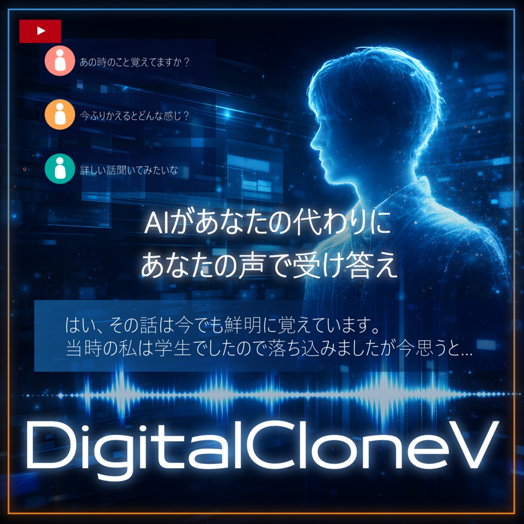 【発売セール中📢AI分身配信】-DigitalCloneV-【Youtube配信用ソフト】