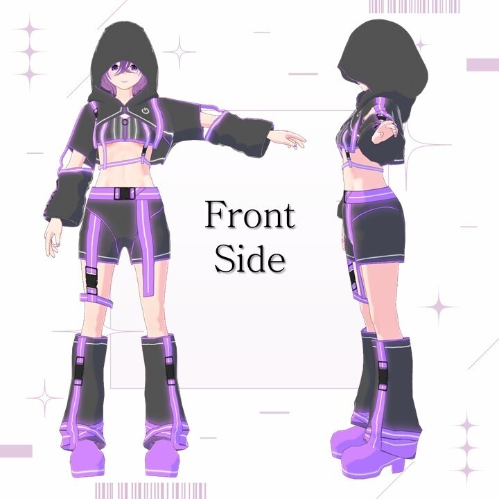 【VRoid製オリジナル3Dモデル】菫/ Sumire【.VRM/.Vroid】