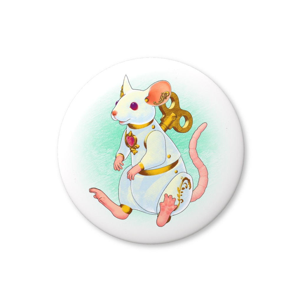 Mus缶バッジ(おすわり)