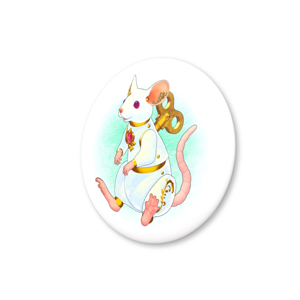Mus缶バッジ(おすわり)