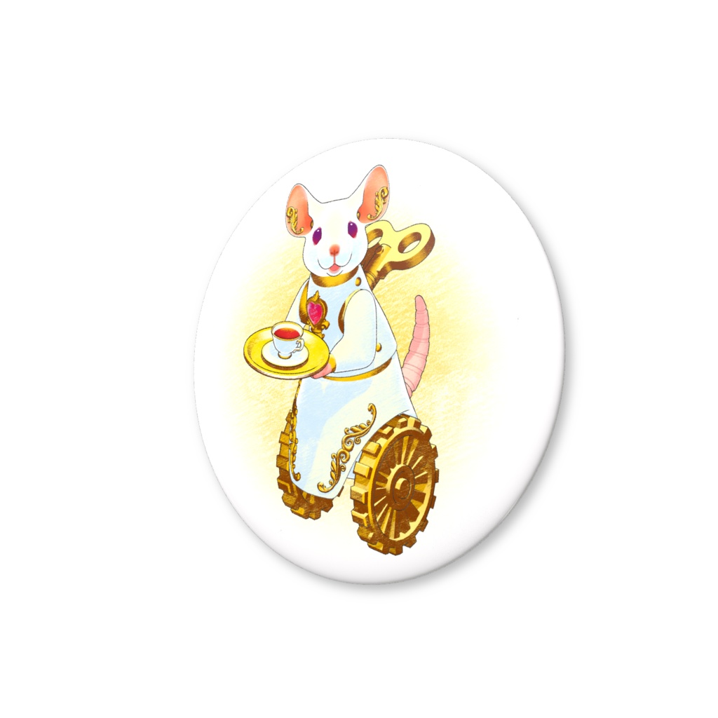 Mus缶バッジ(茶はこび)