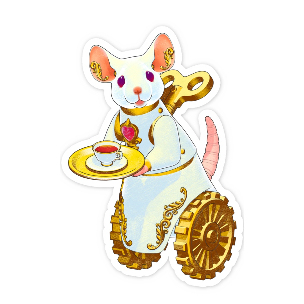 Musスマホステッカー(茶はこび)