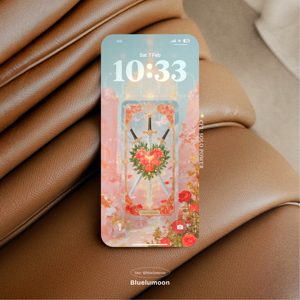 Three of Swords Tarot Wallpaper for mobile | oil painting texture | bluelumoon