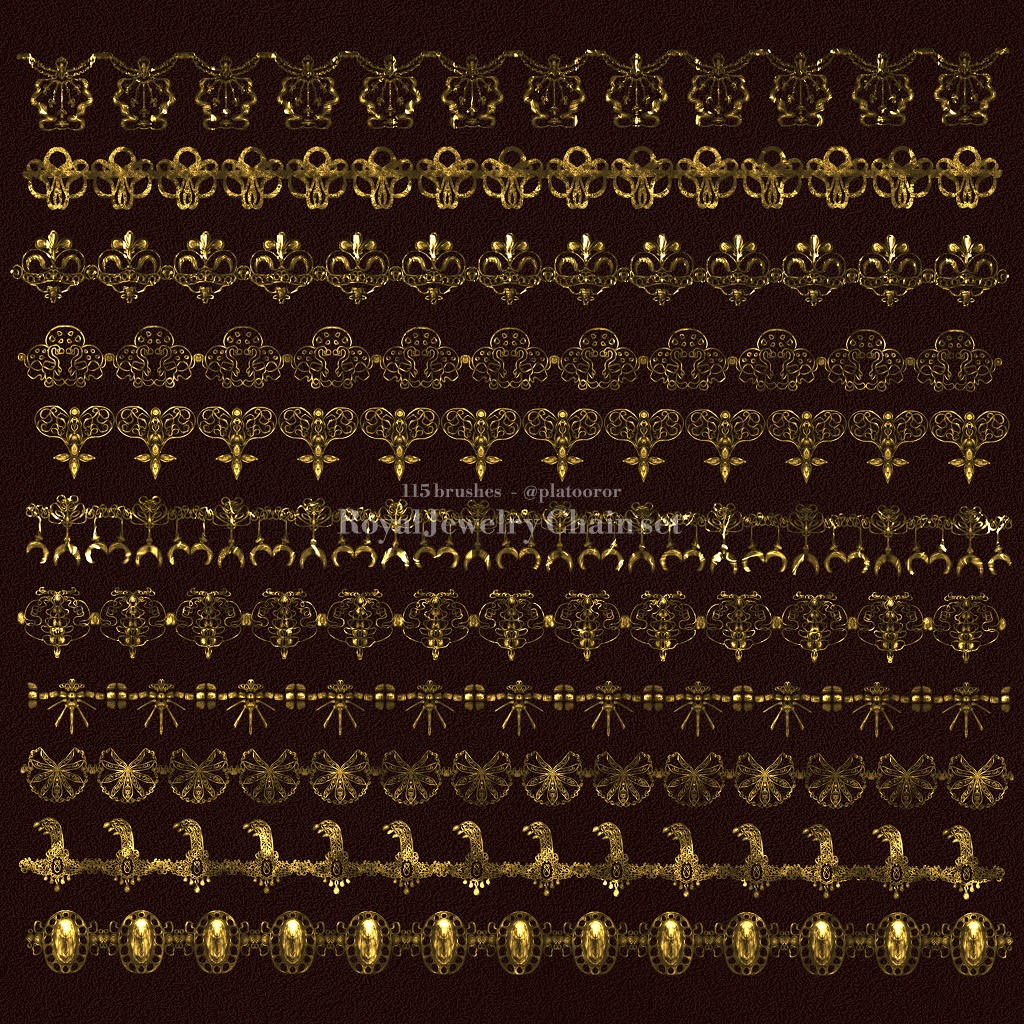 115 Royal Jewelry Chain Procreate brushes set (PBRP001) | Platooror
