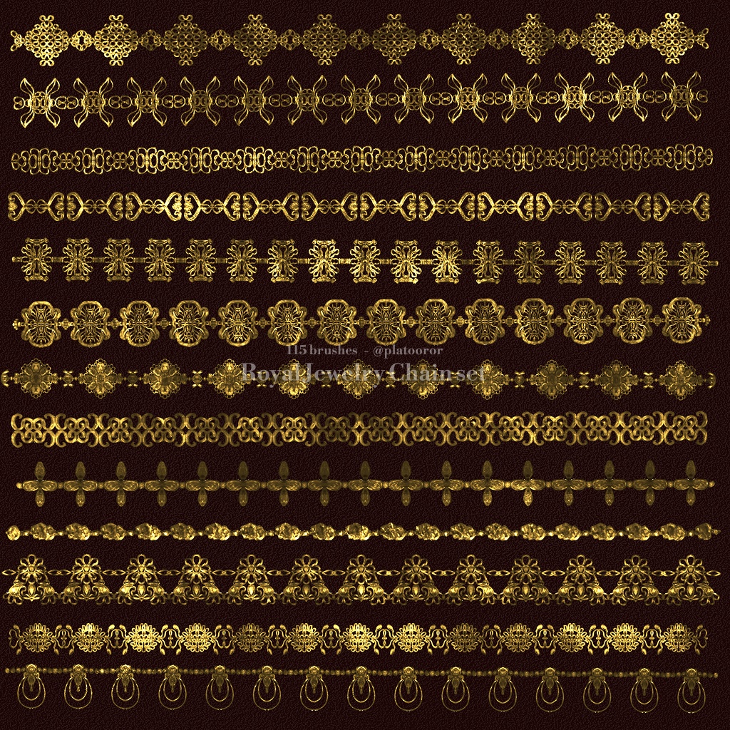 115 Royal Jewelry Chain Procreate brushes set (PBRP001) | Platooror