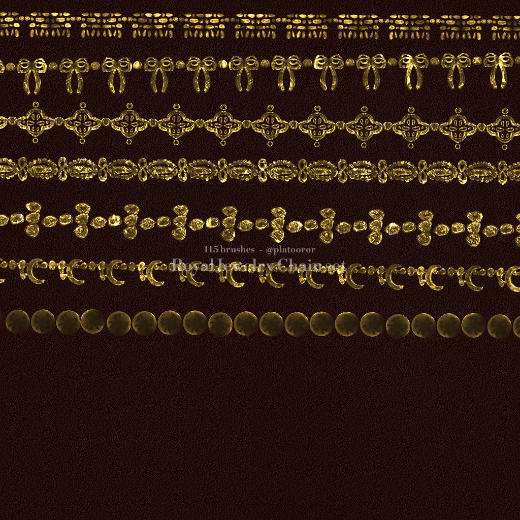 115 Royal Jewelry Chain Procreate brushes set (PBRP001) | Platooror
