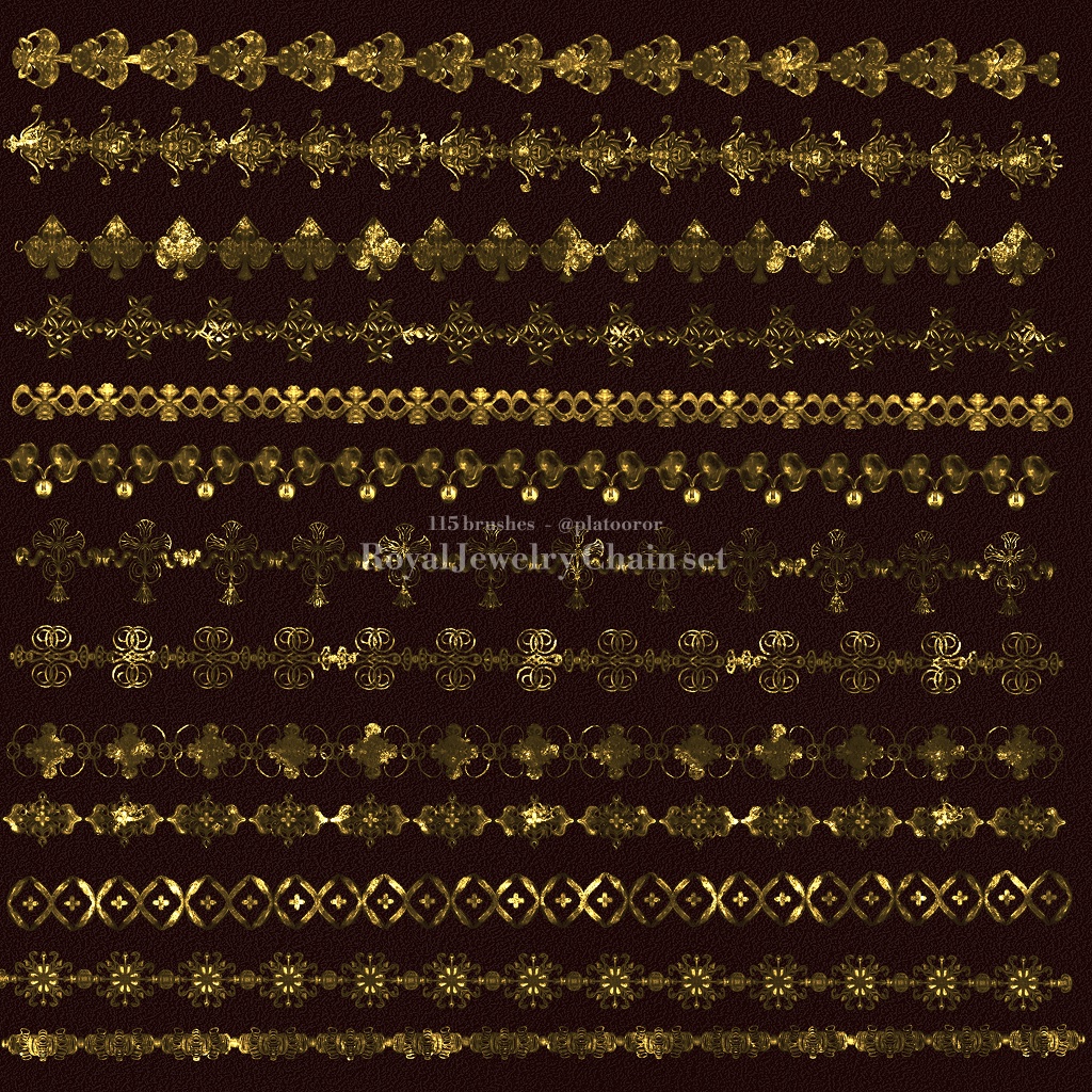 115 Royal Jewelry Chain Procreate brushes set (PBRP001) | Platooror