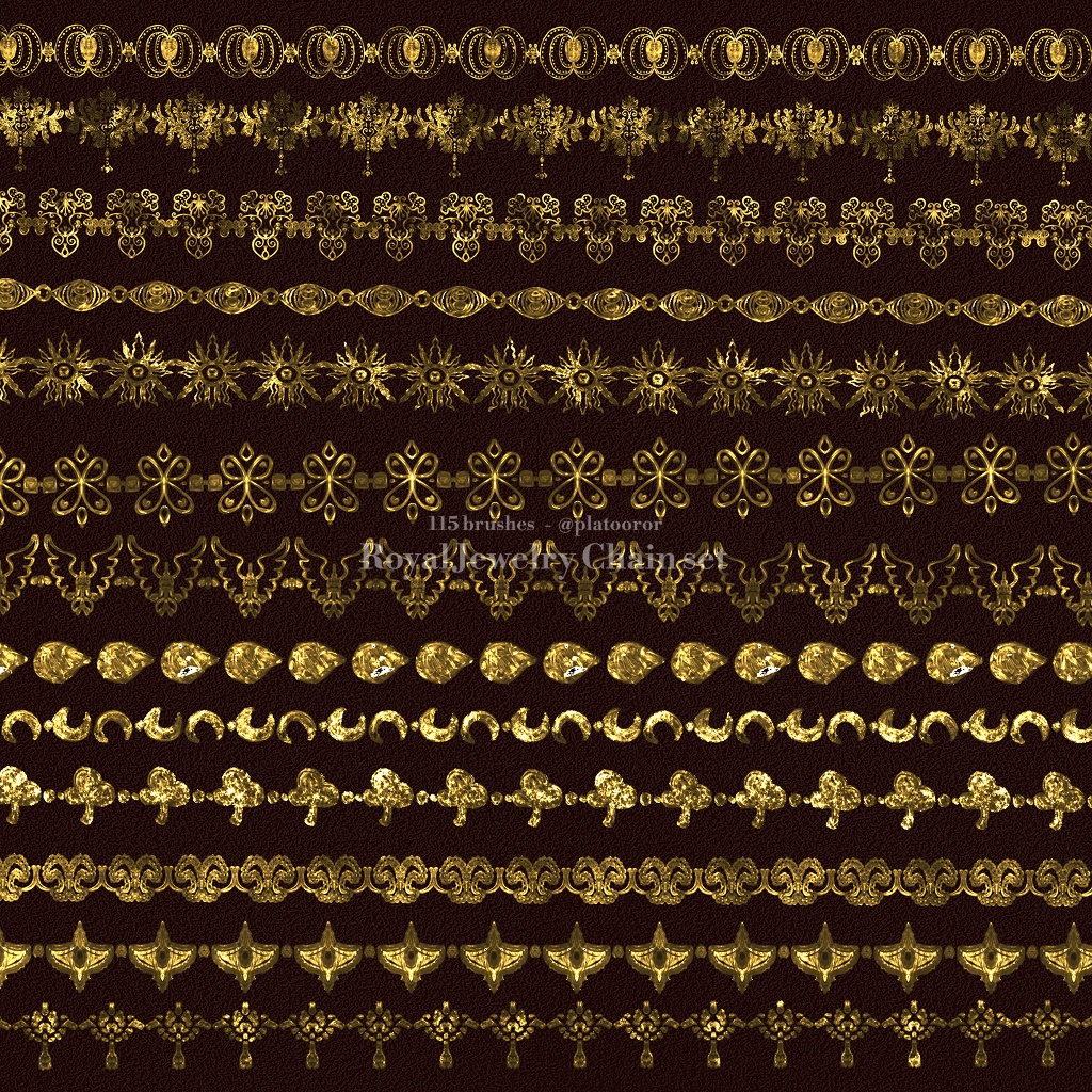 115 Royal Jewelry Chain Procreate brushes set (PBRP001) | Platooror