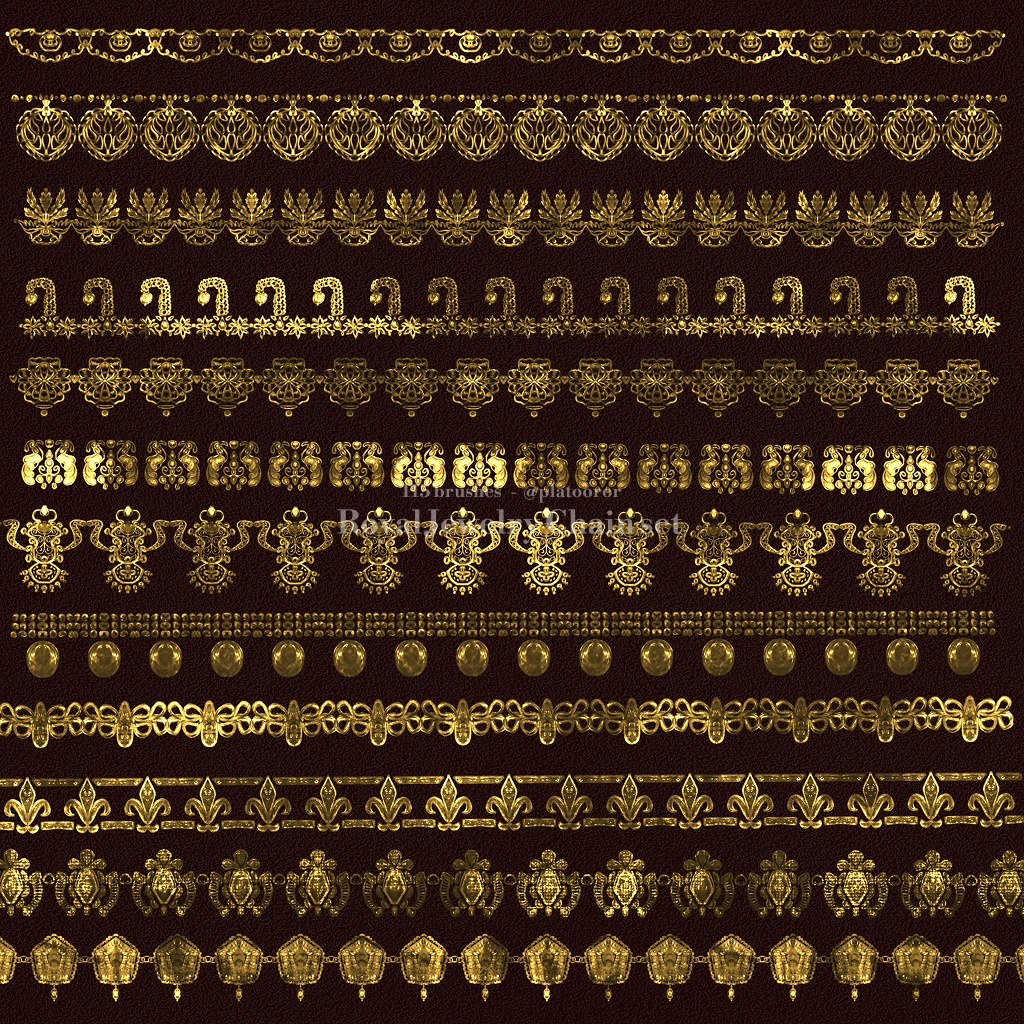 115 Royal Jewelry Chain Procreate brushes set (PBRP001) | Platooror