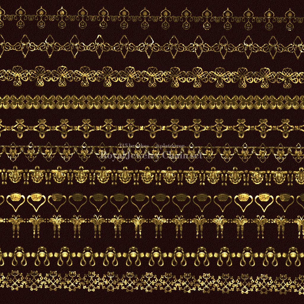 115 Royal Jewelry Chain Procreate brushes set (PBRP001) | Platooror