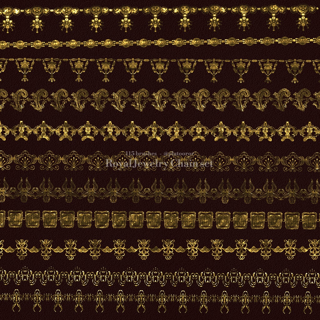 115 Royal Jewelry Chain Procreate brushes set (PBRP001) | Platooror