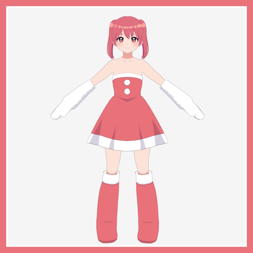 【VRoid】アニメ調クリスマスっぽい衣装