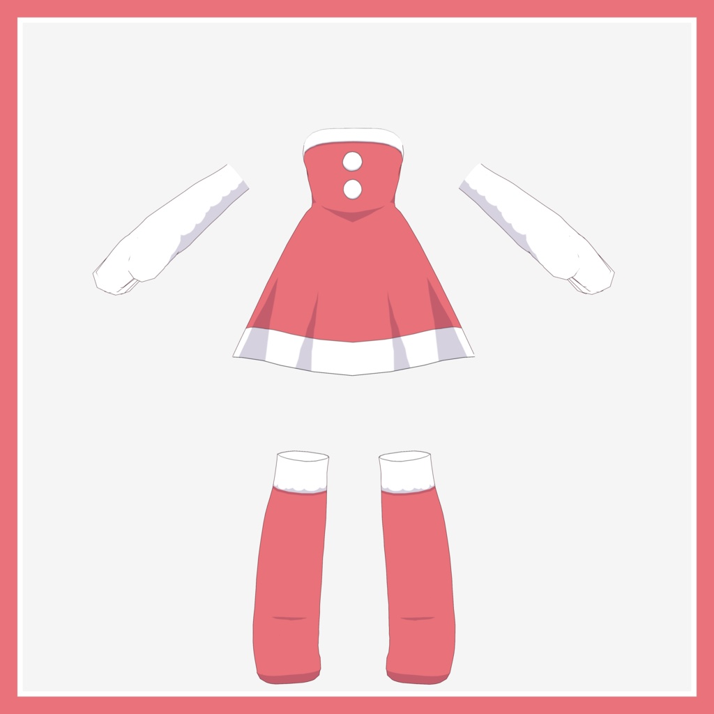 【VRoid】アニメ調クリスマスっぽい衣装