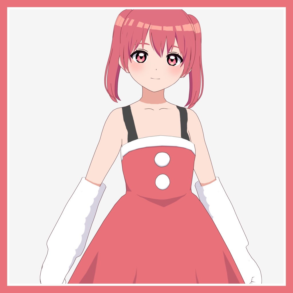 【VRoid】アニメ調クリスマスっぽい衣装