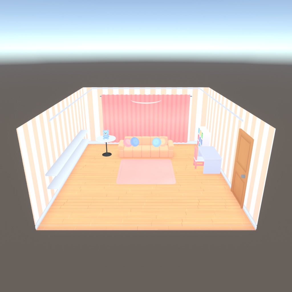 【3D背景】シンプルな配信部屋1【GLB】