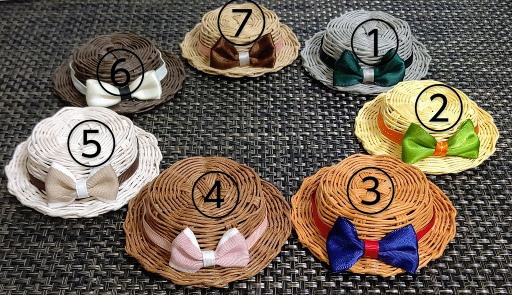 10cmぬい用カンカン帽〈リボン付き〉~ナチュラル~