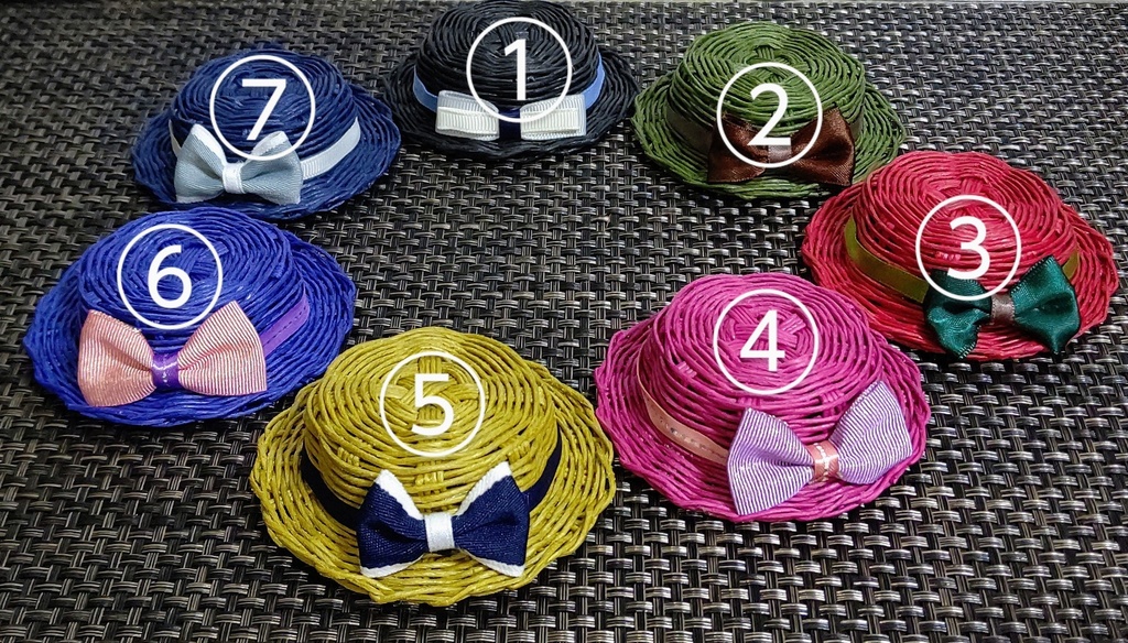 10cmぬい用カンカン帽〈リボン付き〉~カラフル~