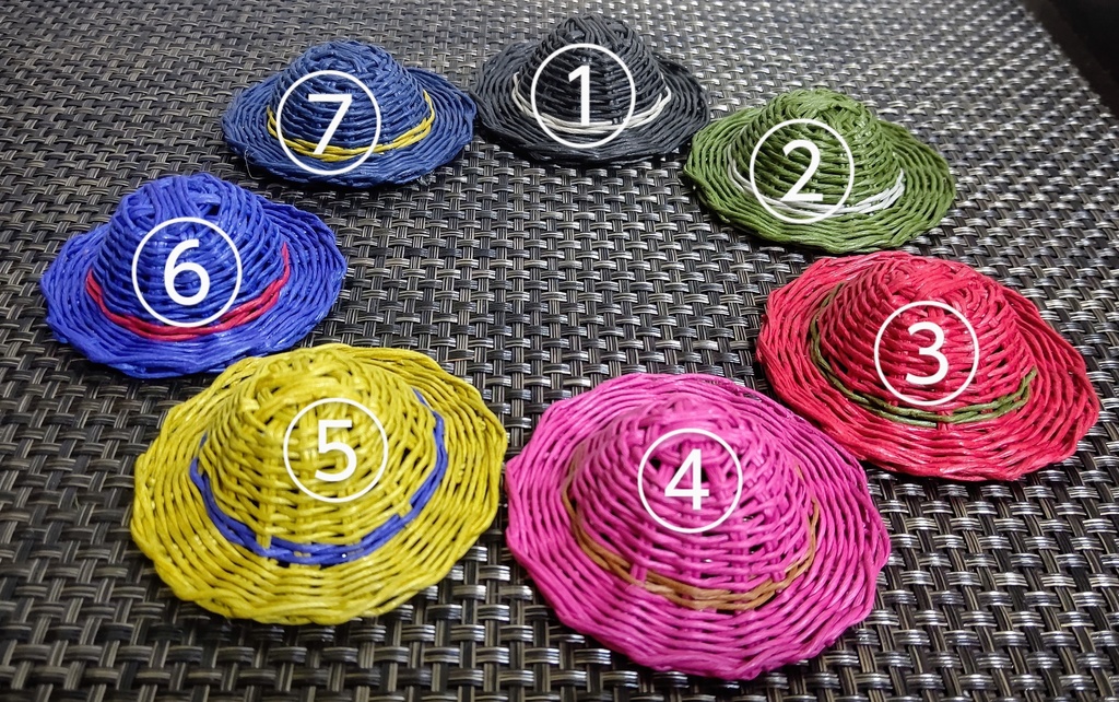 10cmぬい用麦わら帽子~カラフル~