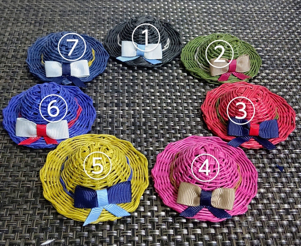 麦わら帽子~カラフル~リボン付き