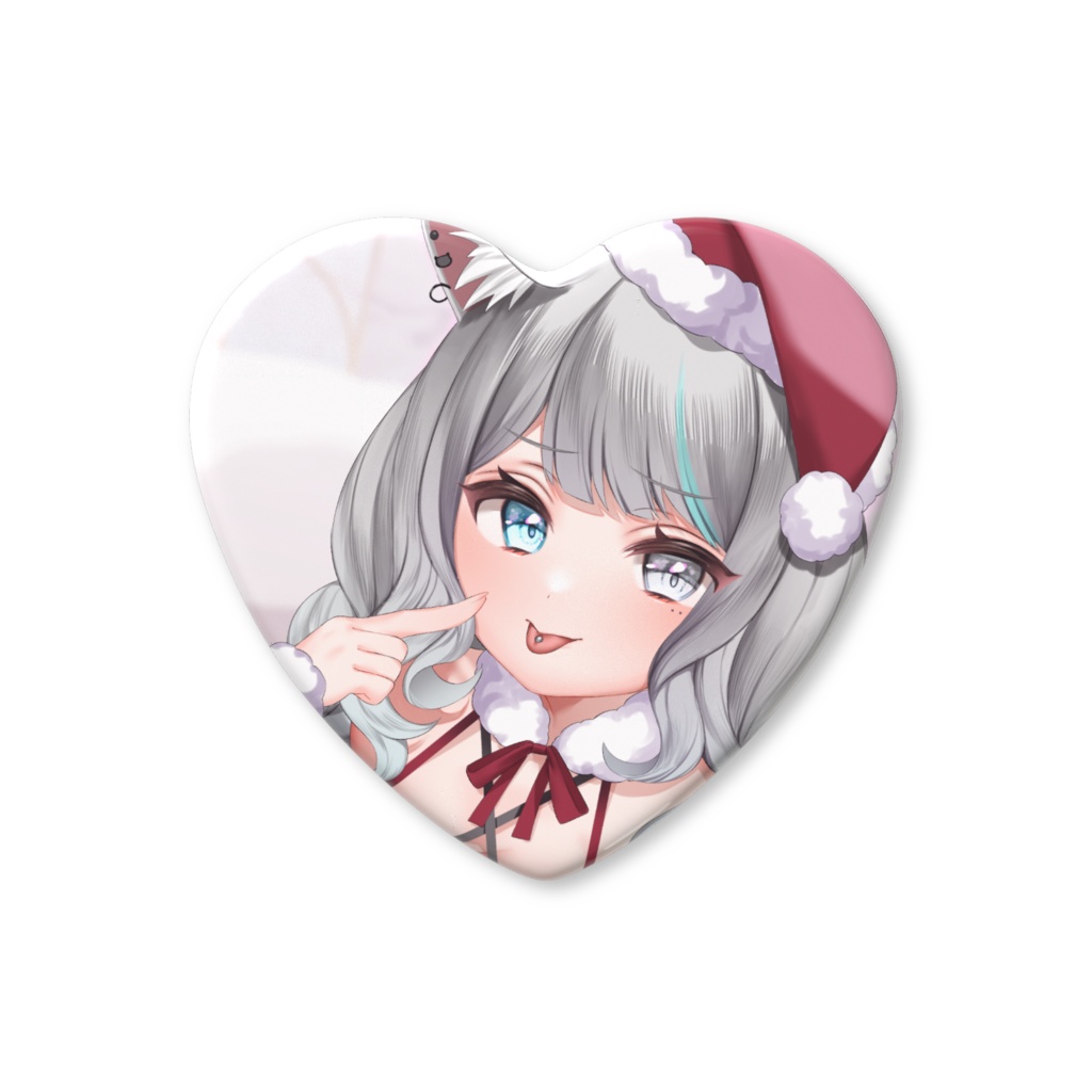 ハート型缶バッジ(クリスマス)